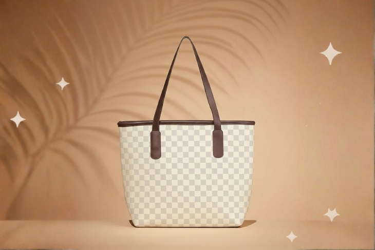 Check Print White Bag